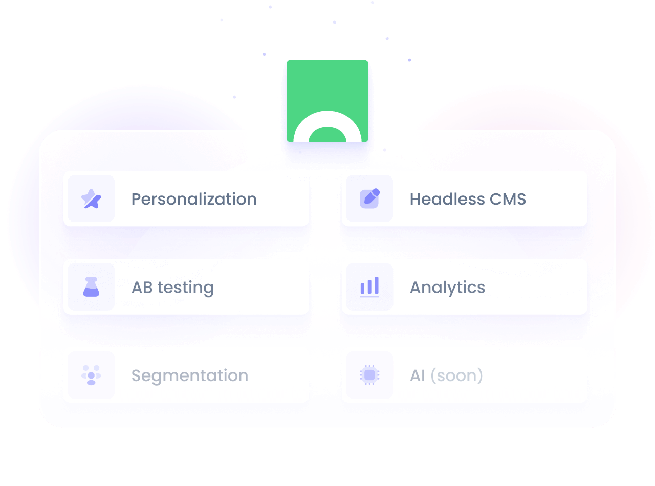 Headless CMS, Personalization, AB testing, Analytics